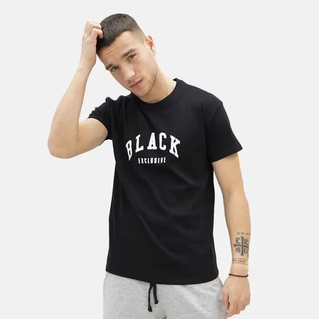 T-shirt Noshame® Μαύρο με τύπωμα Black Exclusive - 122482 - XXL