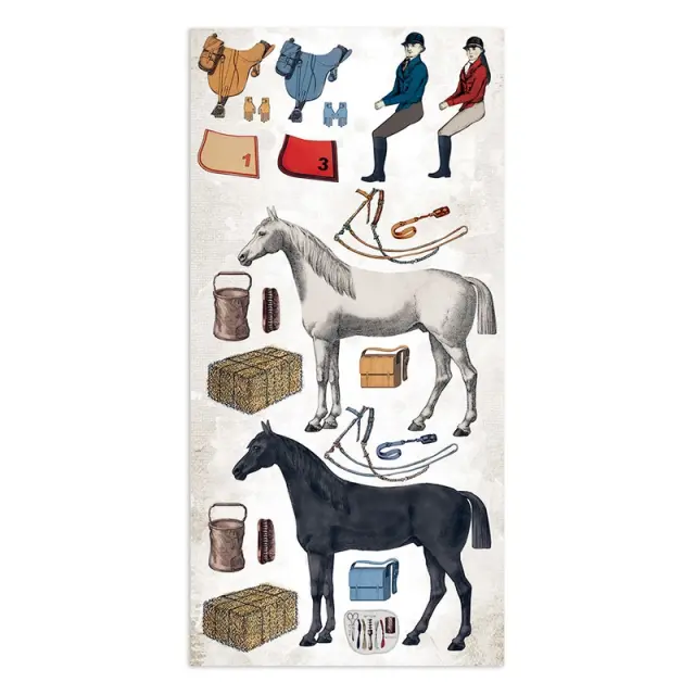 Χαρτιά scrapbooking Stamperia 10τεμ μονής όψης, 15x30,5cm Romantic Horses 2