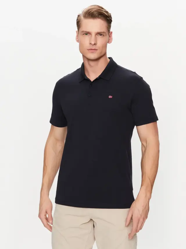 Napapijri - Ανδρικό T-shirt Polo Ealis SS Regular Fit NP0A4H8B-176 Μπλε Σκούρο - S