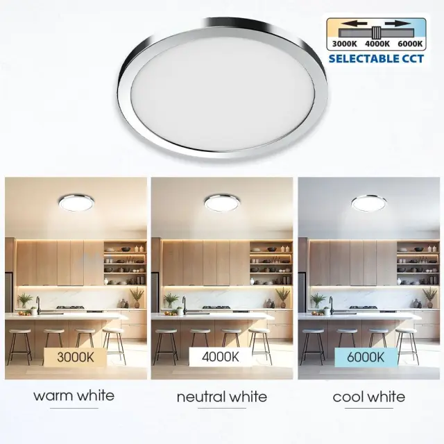 LED Στεγανό Φωτιστικό Oροφής NEBULA 12W-18W-24W IP44 CCT Χρώμιο VIV004814 2