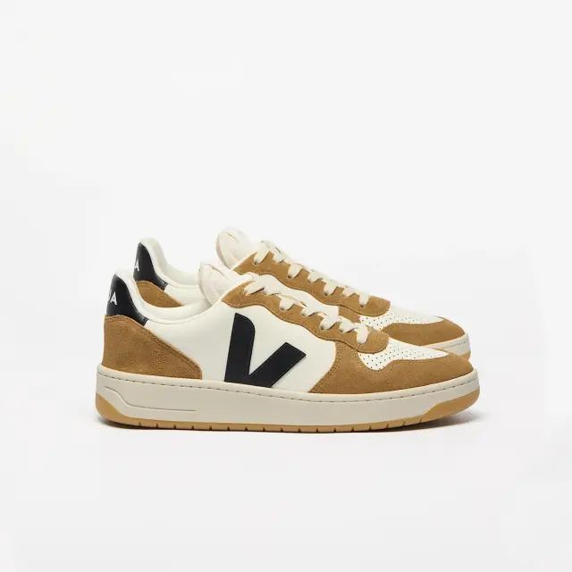 VEJA “V-10 PRIME” LEATHER MEN SNEAKERS (VI0221444B430-PURE-BLACK-TENT) - 45