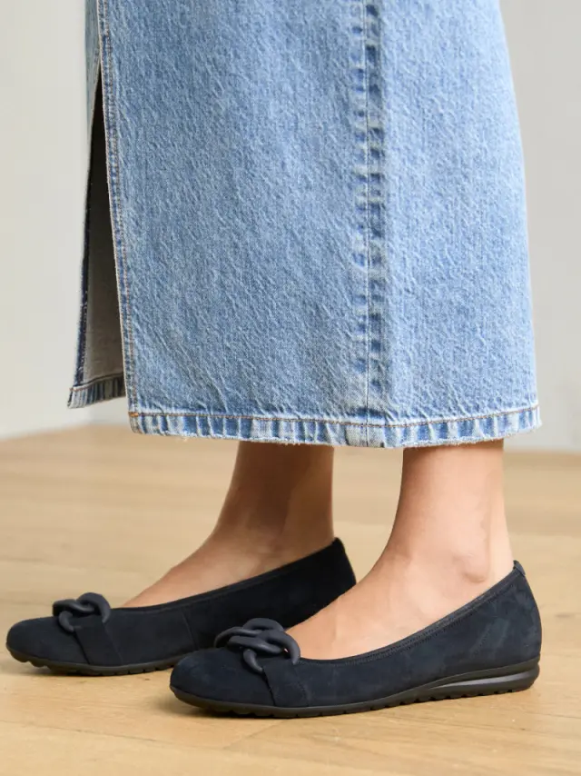 Gabor Μπαλαρίνες Γυναικείο δέρμα Nubuck Μπλέ GAB/62625 36-DARK BLUE 2