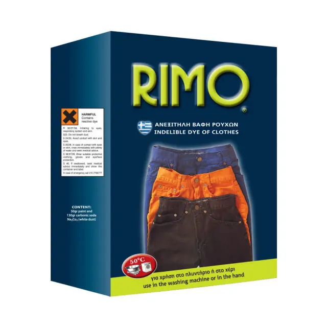 Βαφή Ρούχων Ανεξίτηλες RIMO Κουτί 180gr. - Νο 25 Blue Black