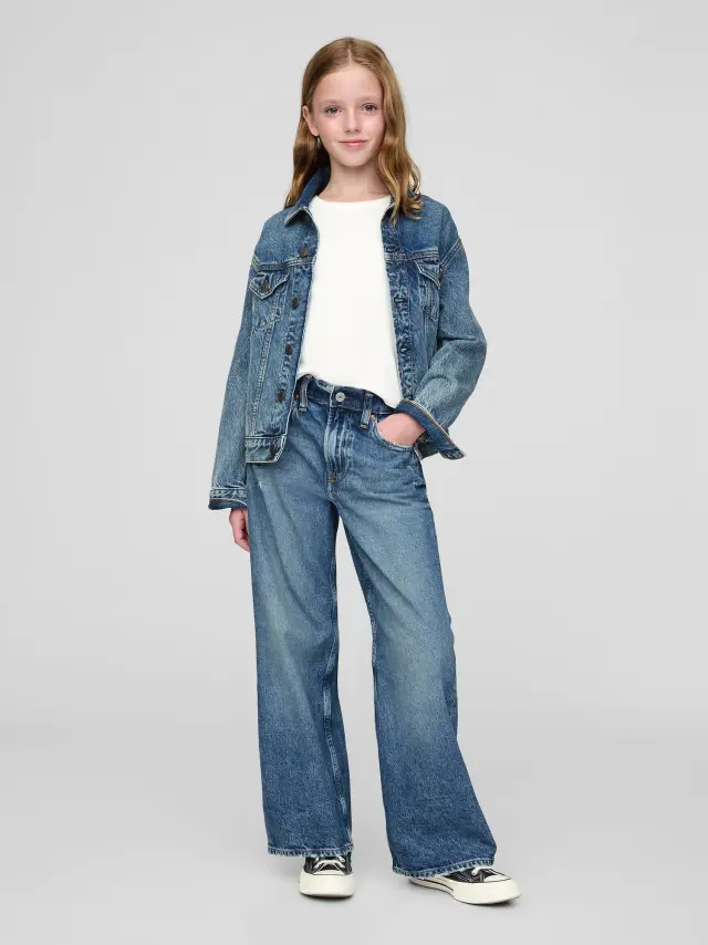 Παιδικό Low Rise Stride Wide-Leg Τζιν Παντελόνι Medium blue wash