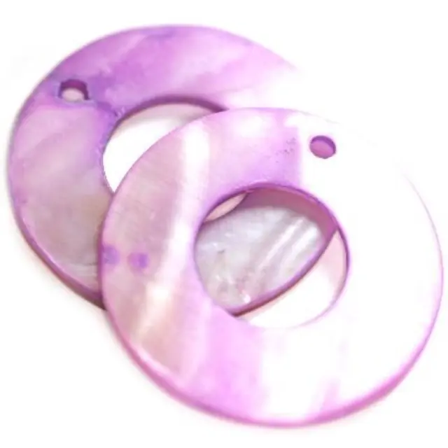 Mother of Pearl Κύκλος Amethyst 30x13mm - 10τεμ