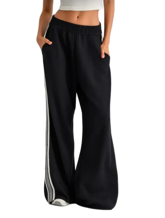 Bodytalk γυναικεία φούτερ φόρμα wide leg με ρίγες 1262-906200-1 2