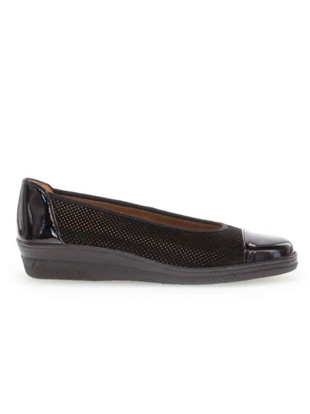 Gabor Μπαλαρίνες Γυναικείο δέρμα Nubuck Μαύρο GAB/06402 87-SCHWARZ 3