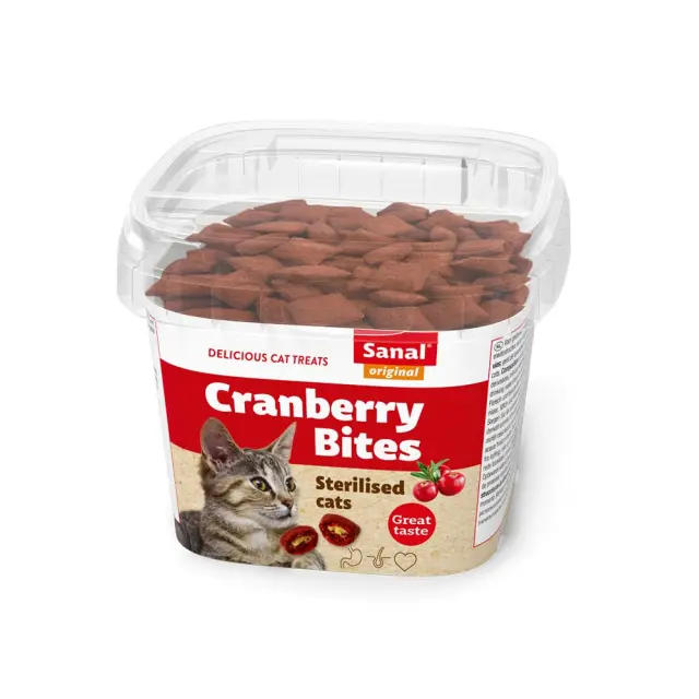 Sanal Λιχουδιά Γάτας Μπουκιές Cranberry & Κοτόπουλο 75gr