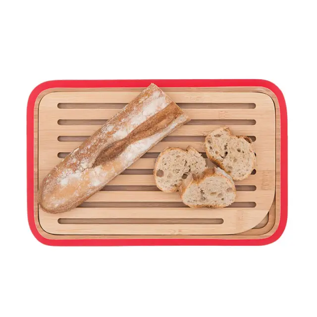 Pebbly Επιφάνεια Κοπής + Σερβιρίσματος από Bamboo 28x18cm Red