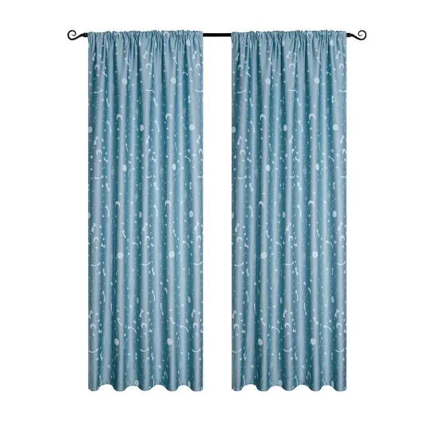 Κουρτίνα Με Τρέσα 140x270 Φωσφοριζέ Beauty Home 6141 Σιέλ 100% Πολυέστερ 3