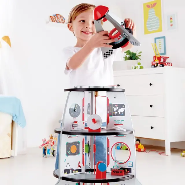 Hape Early Explorer Ξύλινο Διαστημόπλοιο Four-Stage Rocket Ship 3