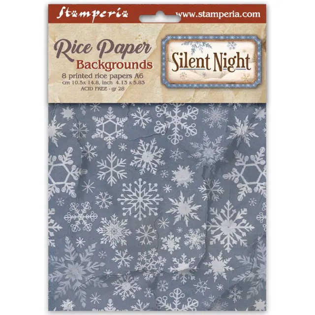 Σετ 8 ριζόχαρτα ντεκουπάζ Stamperia 10.5×14.8cm, Silent Night, Backgrounds