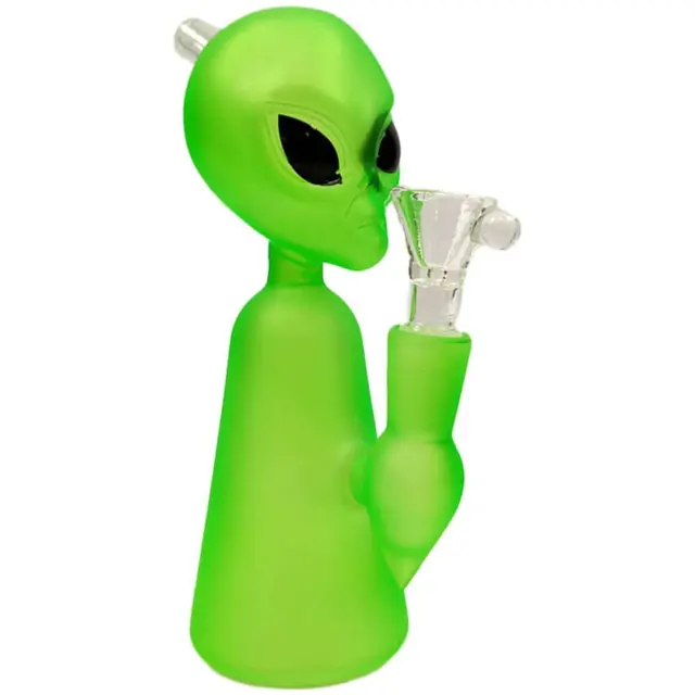 Alien Figure GREEN Bong Thick Glass 17cm