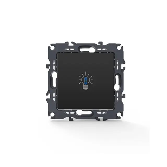 PRIME ΜΠΟΥΤΟΝ ΚΛΙΜΑΚΟΣΤΑΣΙΟΥ & LED ΛΥΧΝΙΑ ΜΕ ΚΛΙΠ ΠΛΑΣΤΙΚΟ MAT ΑΝΘΡΑΚΙ 1P 10A 250VAC IP20 / 1000112005