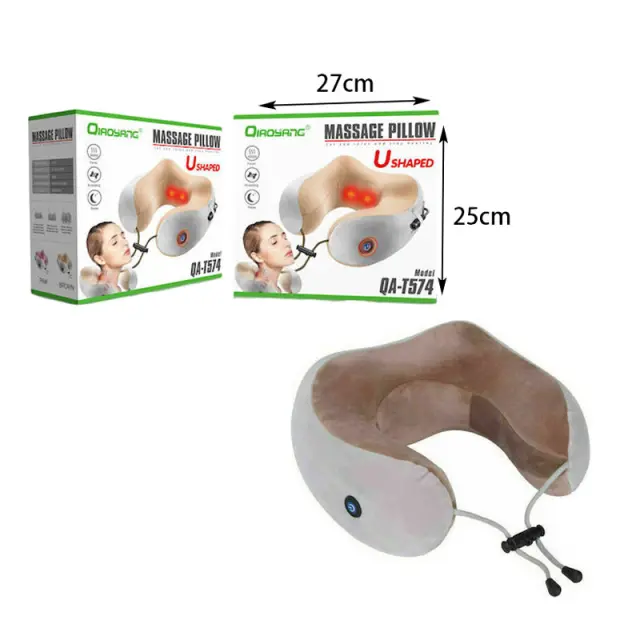 QIAOYANG Συσκευή Μασάζ για τον Αυχένα QA-T574 -Massage Pillow U Shaped 400056 2