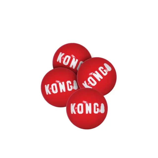 Kong Μπάλες Υπογεγραμμένες Κόκκινες Medium 4τμχ