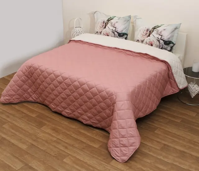 Κουβερλί 220Χ240 Υπέρδιπλο Microfiber Viopros Σάπιο Μήλο-Εκρού