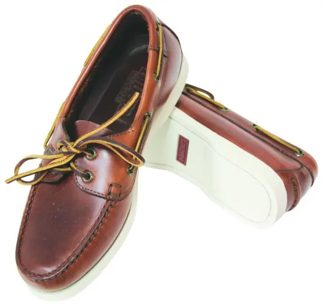 Παπούτσια Skipper Deck Shoes - Καφέ δέρμα- Άσπρη σόλα - 42