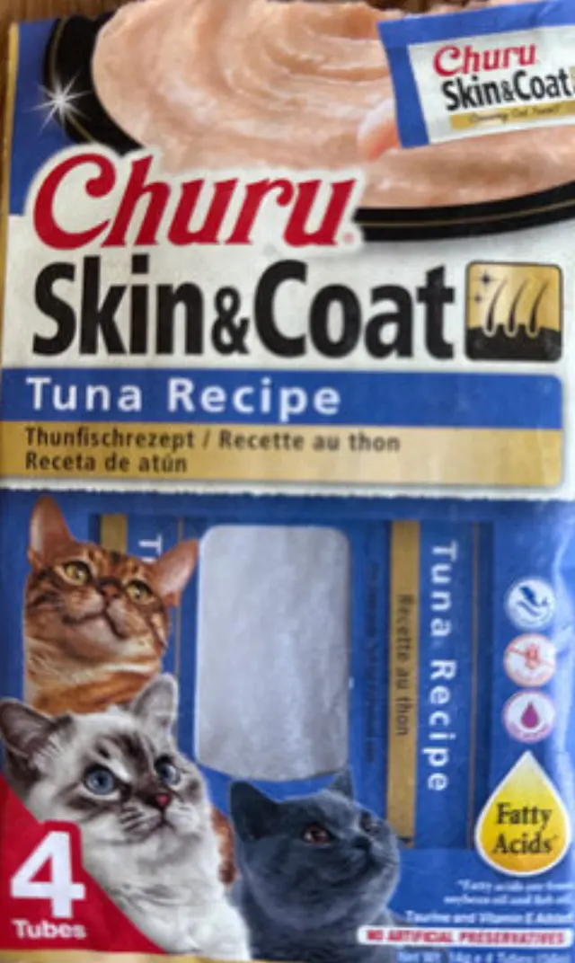 Ciao Churu Skin & Coat Λιχουδιά σε Κρέμα με Γεύση Τόνο για Γάτες (4x14gr) Μονόχρωμο