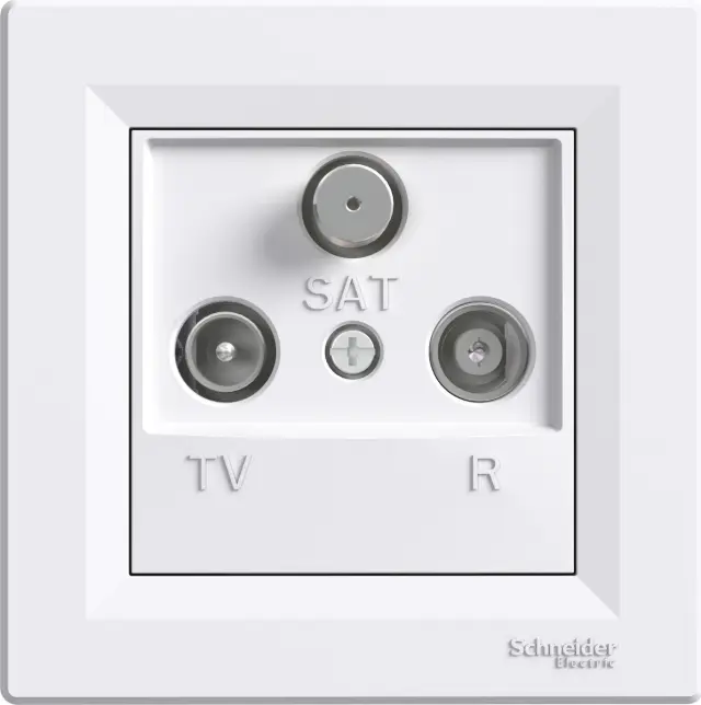 Asfora, TV-R-SAT ending socket, 1dB, white