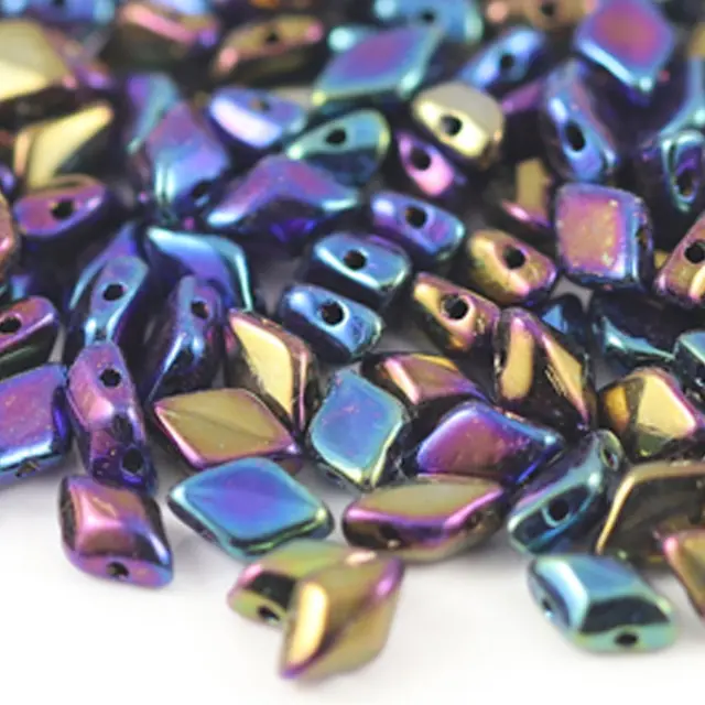 Χάντρα Matubo GemDuo 8x5mm - Jet Rainbow Iris ~10gr