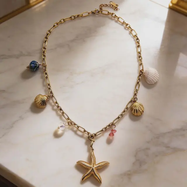 Golden Coast Charm Necklace