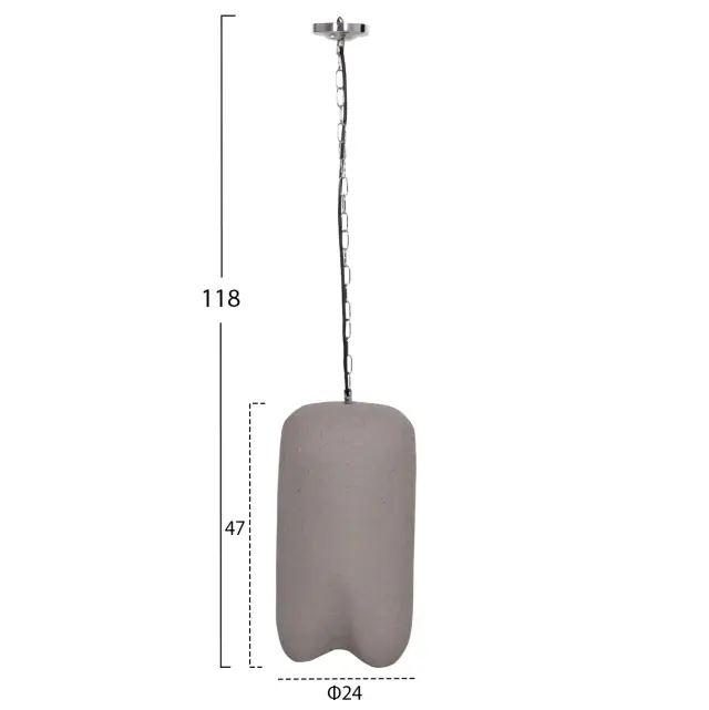 Φωτιστικό οροφής κρεμαστό Logky --Fiber Cement γκρι Φ24x47 εκ 2