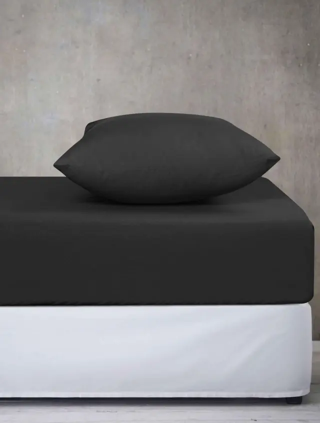 Σεντόνι ANTHRACITE MONOCHROME MADI μονό με λάστιχο: 100 x 200+30 εκ.