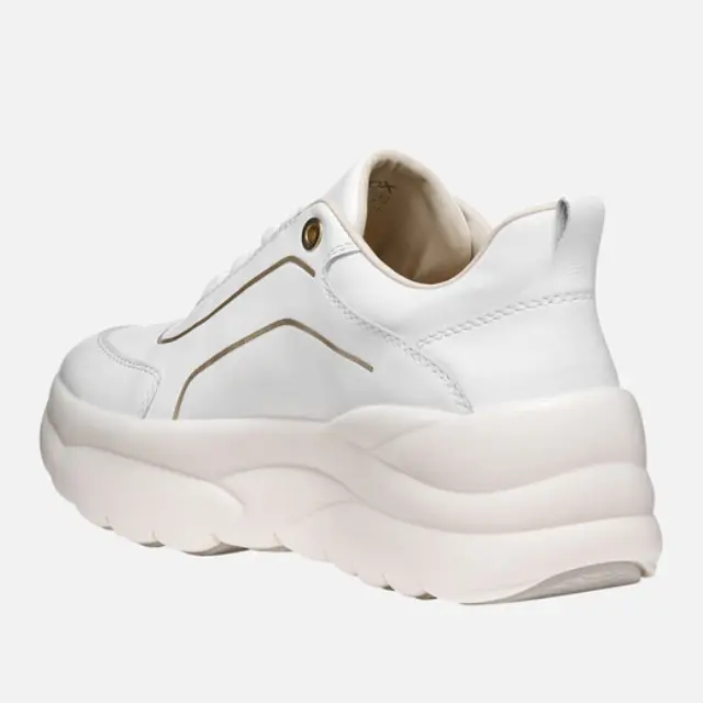 Γυναικεία Ανατομικά Δερμάτινα Sneakers Geox Xtors D651FA-085FU-C1000 Λευκά Άσπρο - 39 3