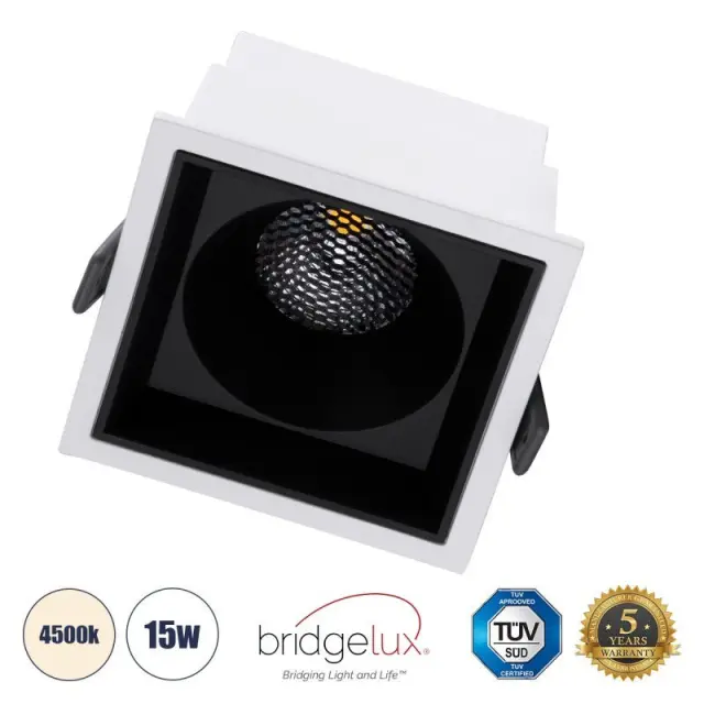 Χωνευτό LED Spot 4500K 15W PLUTO-B 60276 1950lm Άσπρο Άσπρο/Μαύρο
