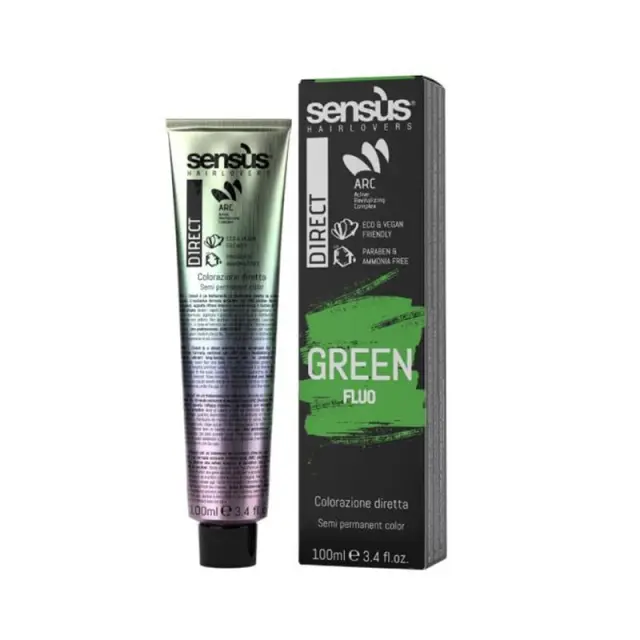 Sensus Direct Fluo Green 100ml - (άμεση βαφή σε πράσινο χρώμα που φωσφορίζει)