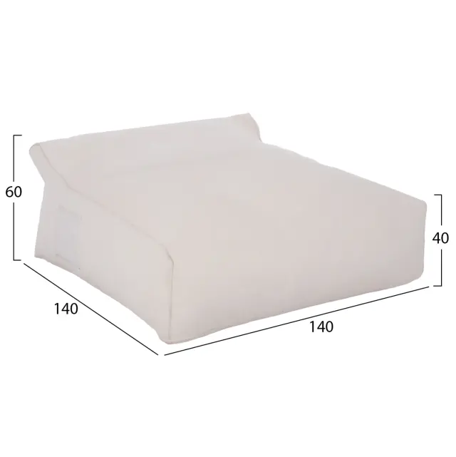 ΠΟΥΦ YAMIN 2ΑΤΟΜΩΝ ΜΕ TEXTILENE 600gr/m2 2X1 ΛΕΥΚΟ FB95773.11 140x140x40-60Υεκ. 2