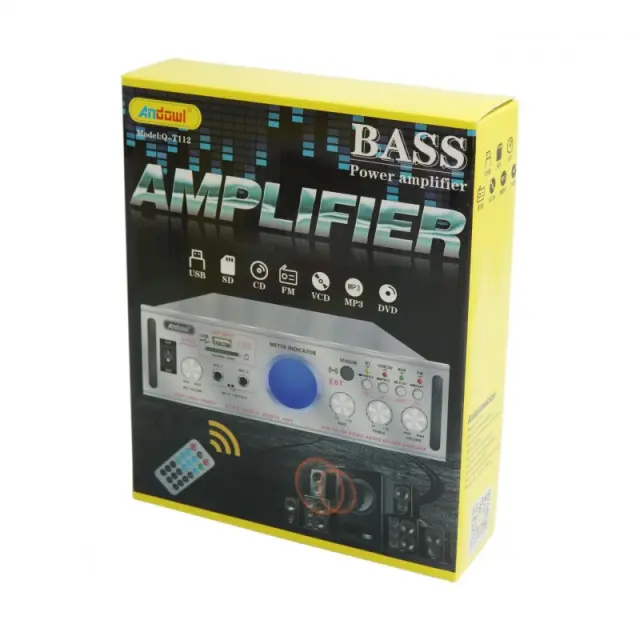 Andowl Ενισχυτής με λειτουργία Karaoke Q-T112 Mini σε Γκρι Χρώμα