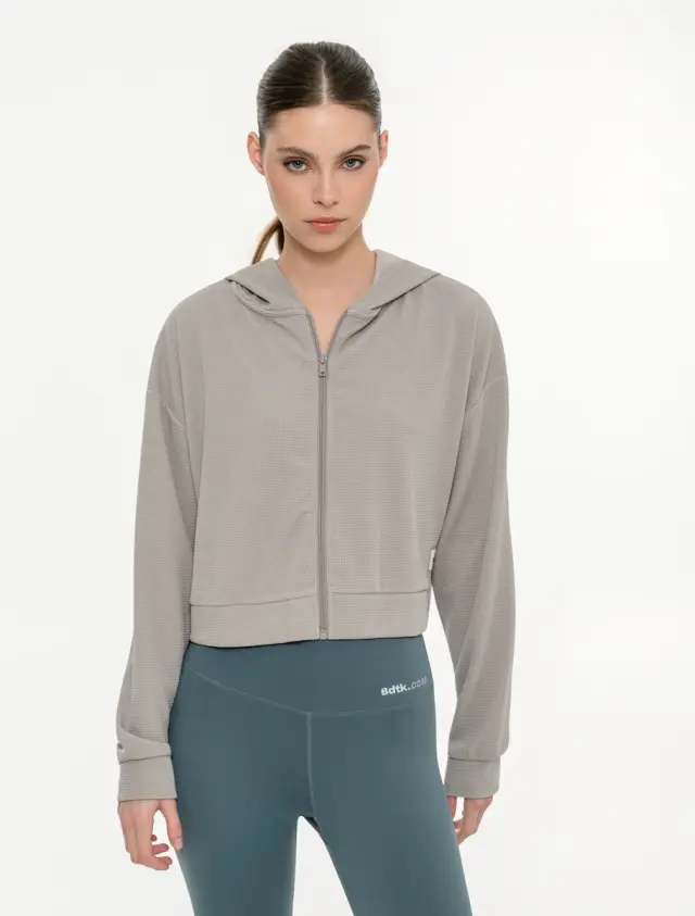 BodyTalk Waffle FZ Hoodie Steel 1261-905422 - L