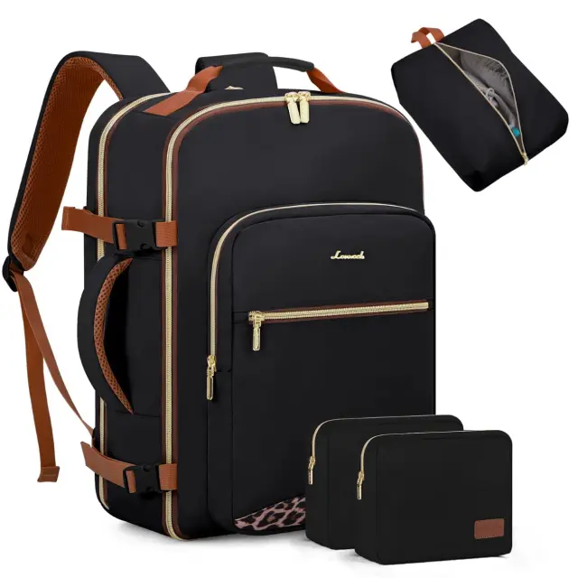 Σακίδιο ταξιδιού για γυναίκες 40L Carry on 17,3 WB2029 black leopard - One Size