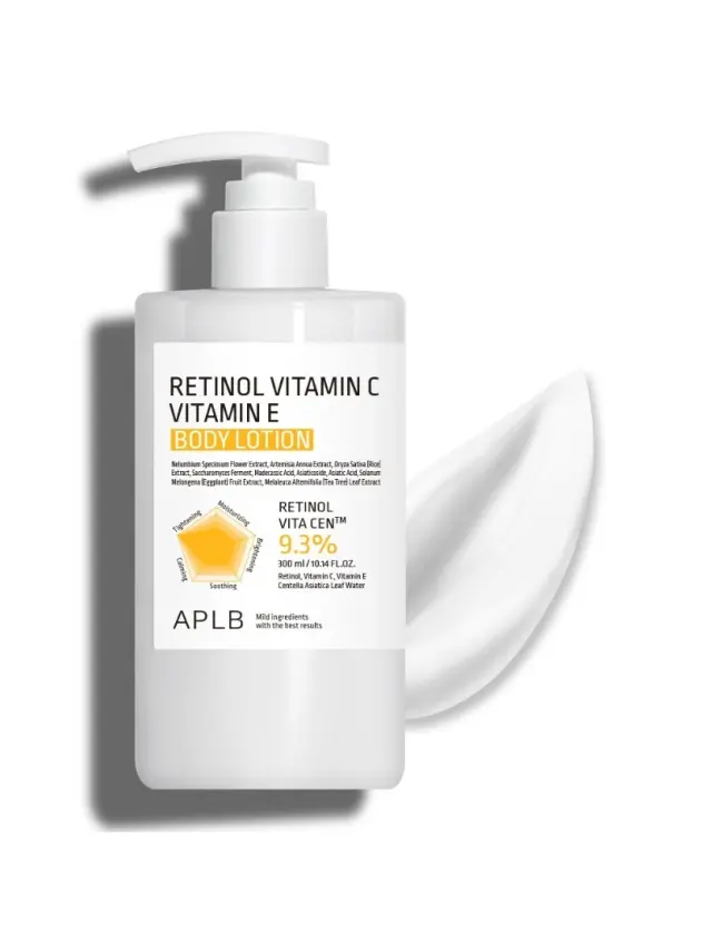 APLB Retinol Vitamin C Vitamin E Body Lotion - Λοσιόν Σώματος με Ρετινόλης, Βιταμίνη C & E για λάμψη & ανανέωση