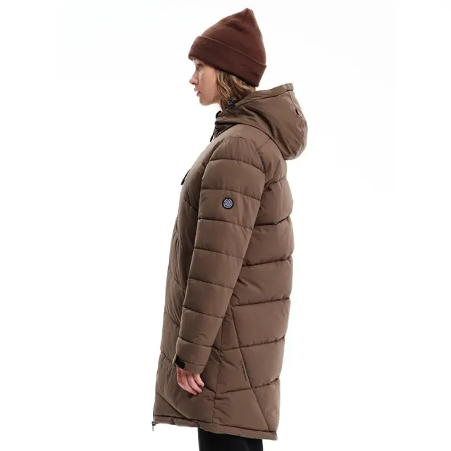 Emerson Hooded Long Puffer Jacket (232.EW10.44-CAMEL) - Καφέ 3