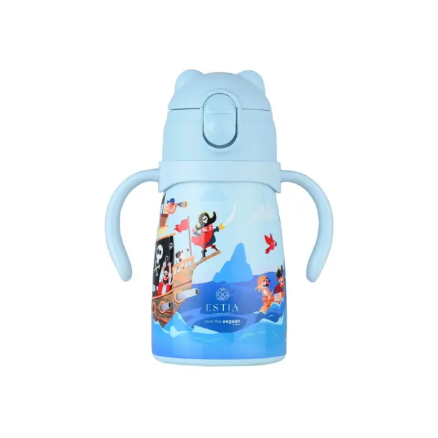 Estia Bubble Bottle Save The Aegean Παιδικό Παγούρι Θερμός Ανοξείδωτο με Pop-Up Καπάκι Non Spill Treasure Quest 300ml