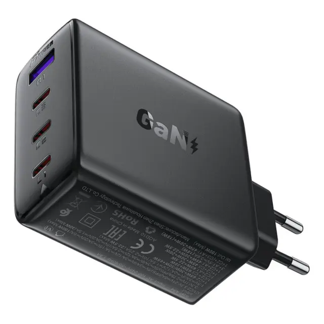 Φορτιστής Ταξιδίου Acefast A94 Fast Charging με 3xUSB-C + 1xUSB-A PD100W GaN Μαύρος 3