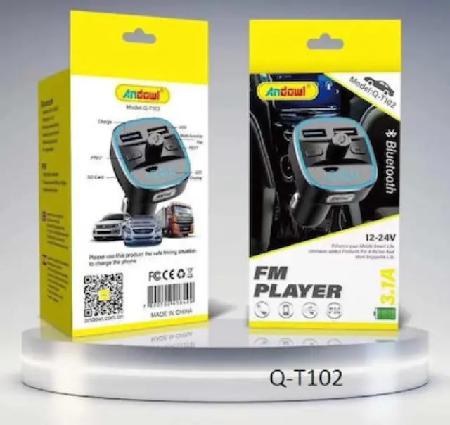 Andowl FM Transmitter Αυτοκινήτου με USB / AUX Q-T102