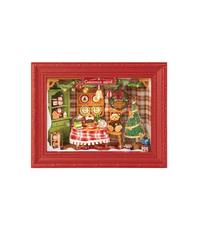 Robotime Rolife Christmas Eve Party 3D Ξύλινο Puzzle Χριστουγεννιάτικη Μινιατούρα με Φωτισμό DP005