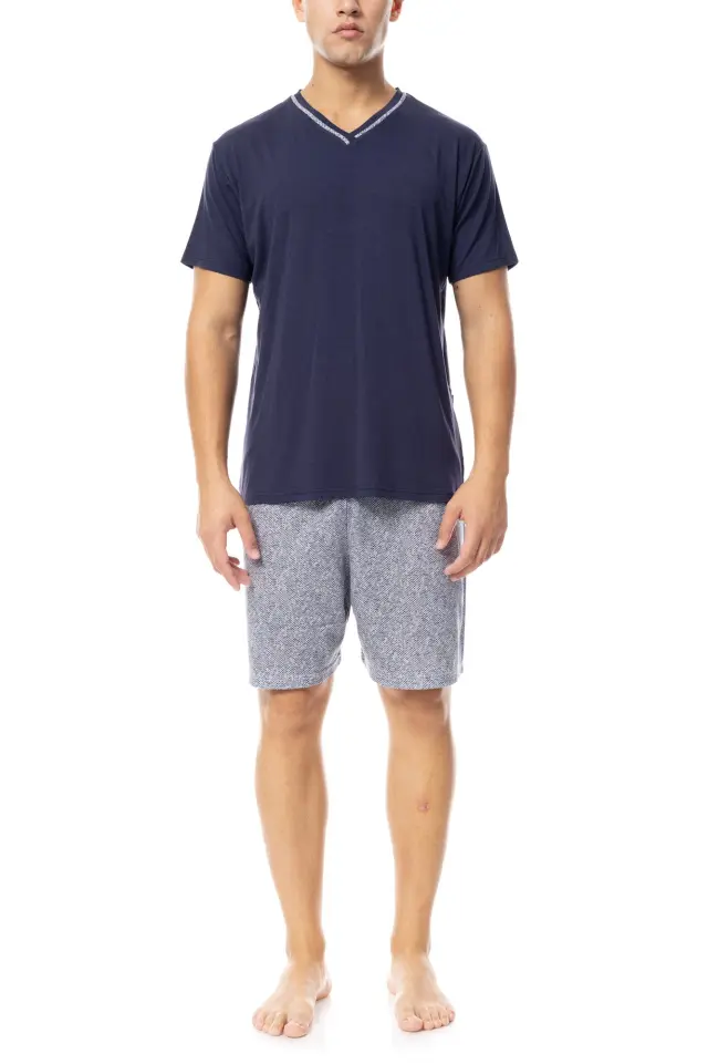 S-M540 - Yacht Blue - PYJAMA V-NECK BLUE OCEAN - L