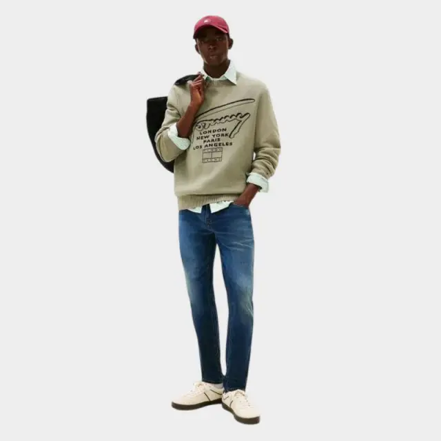 Tommy Hilfiger - Ανδρικό Παντελόνι Τζιν Austin Slim Tapered Fit DM0DM22247-1BK Μπλε Σκούρο - W29 L32