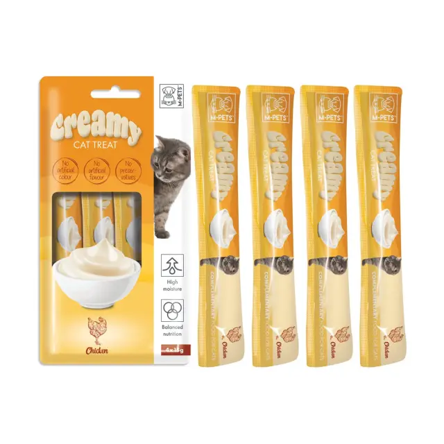 M-PETS Creamy Treats Κρέμα Γάτας Κοτόπουλο 60gr (4x15gr)