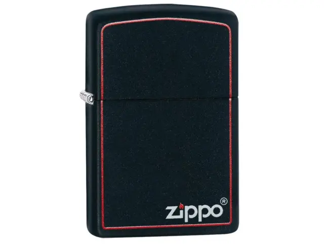Αναπτηρας Zippo μαυρος με κοκκινο περιγραμμα 218ZB