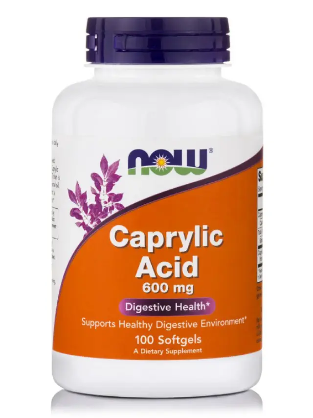 Now Foods Caprylic Acid 600mg Συμπλήρωμα Διατροφής για το Πεπτικό Σύστημα 100 softgels