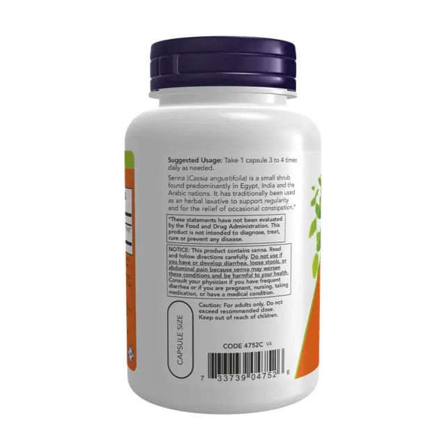 Now Foods Senna Leaves 470 mg 3