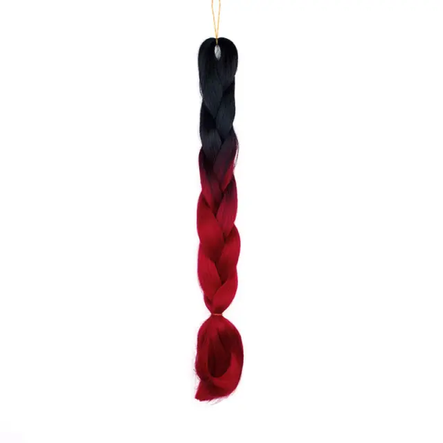 Cosplay Extension Μαλλιών - Dark Red Ombre - Πλεξούδα 60.9cm