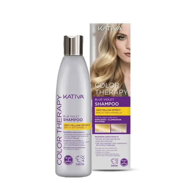 Kativa Color Therapy Blue Violet Shampoo 250ml - (σαμπουάν εξουδετέρωσης των κίτρινων τόνων)