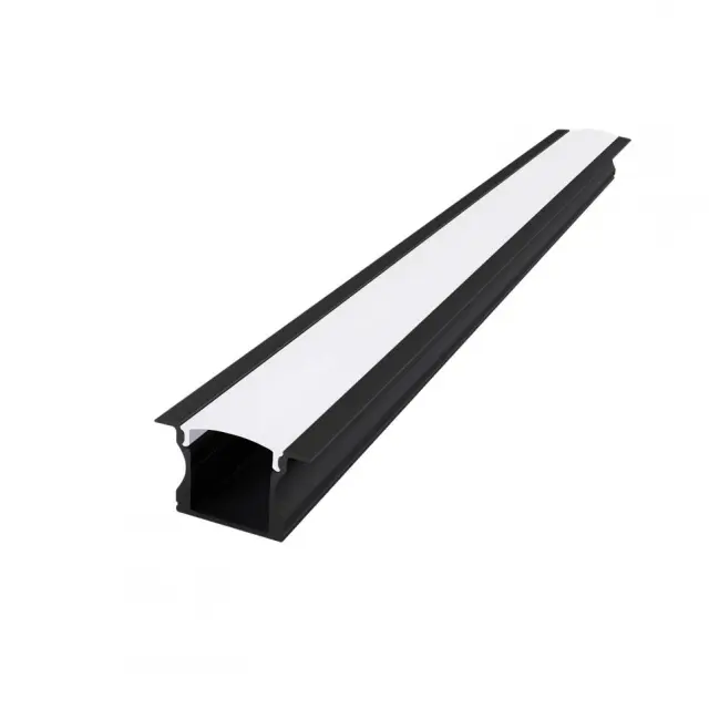 Aca Light HAZEL ΠΡΟΦΙΛ ΑΛΟΥΜΙΝΙΟΥ P115U ΜΑΥΡΟ ME ΟΠΑΛ PC ΚΑΛΥΜΜΑ 2m/pc